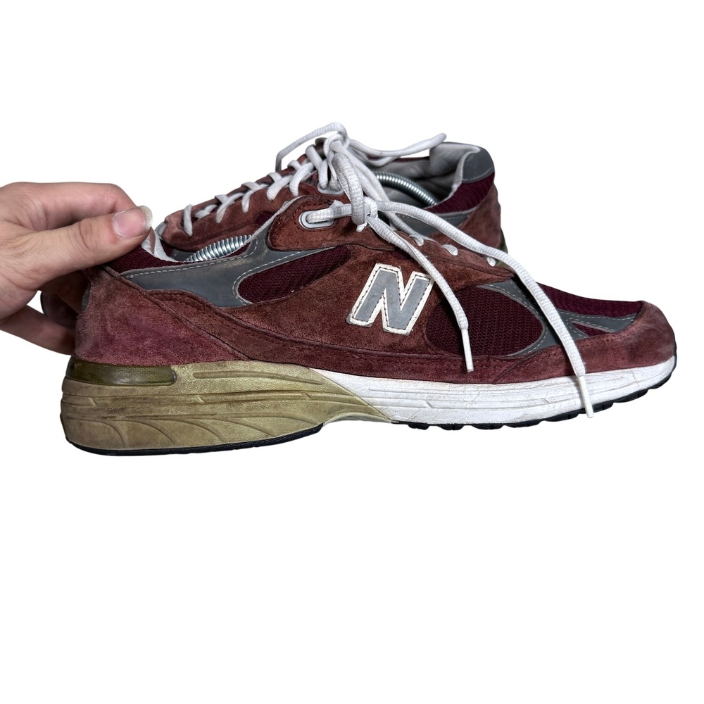 New Balance 993 Heritage Running Shoes Mens 10 Burgundy Grey Suede Made in USA - Picture 5 of 12